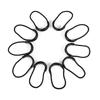 10pcs Black Plastic EDC Smile Style Zipper Pulls Cord Rope For Clothing Bag Accessories