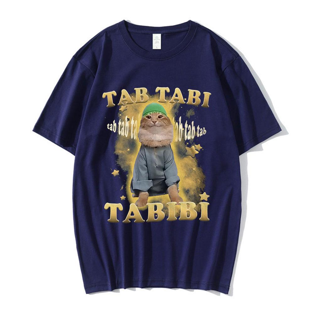 Tab Tabi Tabibi Lustiges Halal Katze Meme T-Shirt Kätzchenliebhaber Geschenk Männer Frauen Kleidung Vintage Kurzarm T-Shirt Baumwoll T-Shirts