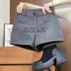 Women's High Waist Wool Shorts Korean A Line Wide Leg Bootcut Shorts Thick Warm Casual Commuter Short Pants For Winter 2026