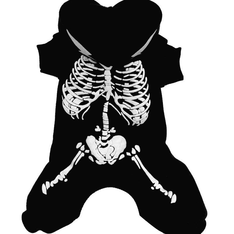 Dinosaur Pet Transformation Costume, Skeleton Skeleton, Autumn and Winter Pet Clothes, Halloween Dog Clothes