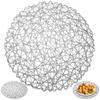 Gray paper table mat, round, 35 cm