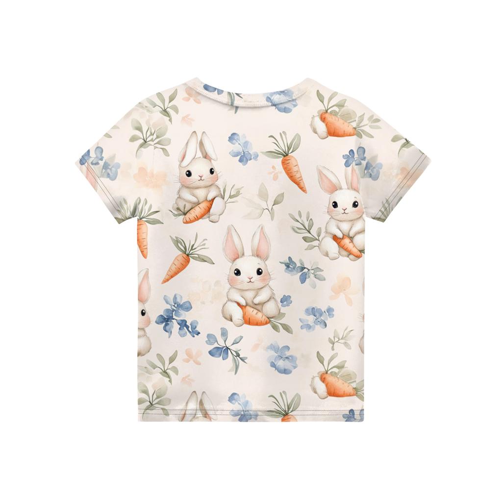 Children's Easter Printed Round Neck Short Sleeved Casual T-shirt