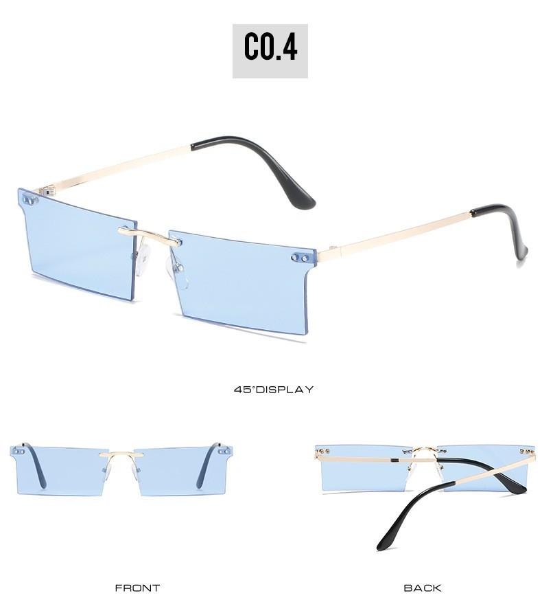 Square Sunglasses, Personalized Rimless Rice-Ordered Square Glasses, Street Photography Marine Sunglasses For Women