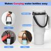 Silicone Water Bottle Handle Sling Holder with Shoulder Strap Fit Most 40OZ Bottles Universal Bottle Lanyard Adjustable Strap