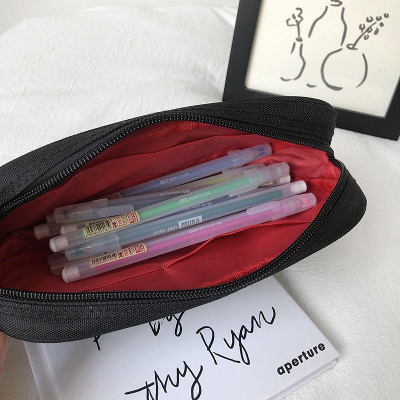 1 Stück Kawaii Bärenstickerei Canvas Stiftetasche Federmäppchen Geschenk Kosmetik Schreibwaren Studentenbedarf Tragbare Make-up-Tasche