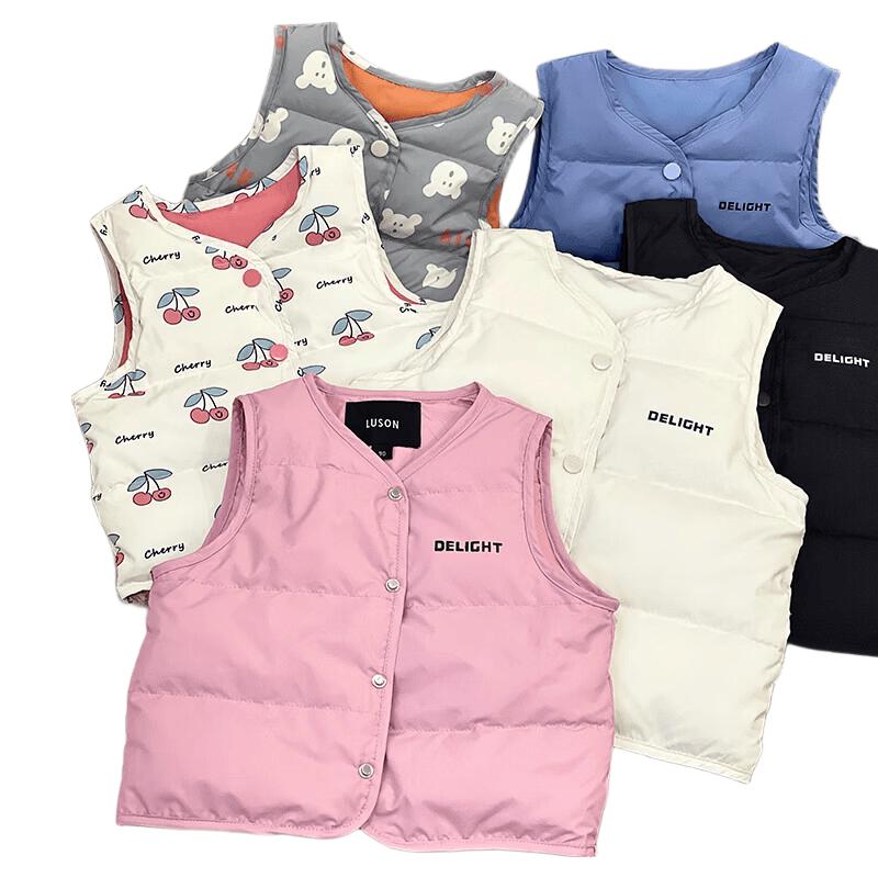 LUSON Baby Girls  Lightweight Down Vest 90 бежевый