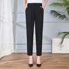 Mom's Summer Thin High-Waisted Elastic Pants - Casual Straight-Leg for Middle-Aged and Elderly Women