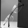 Frameless Cut Edge Reading Glasses Anti Blue Light for Men Middle Aged Elderly Anti Fatigue Glasses