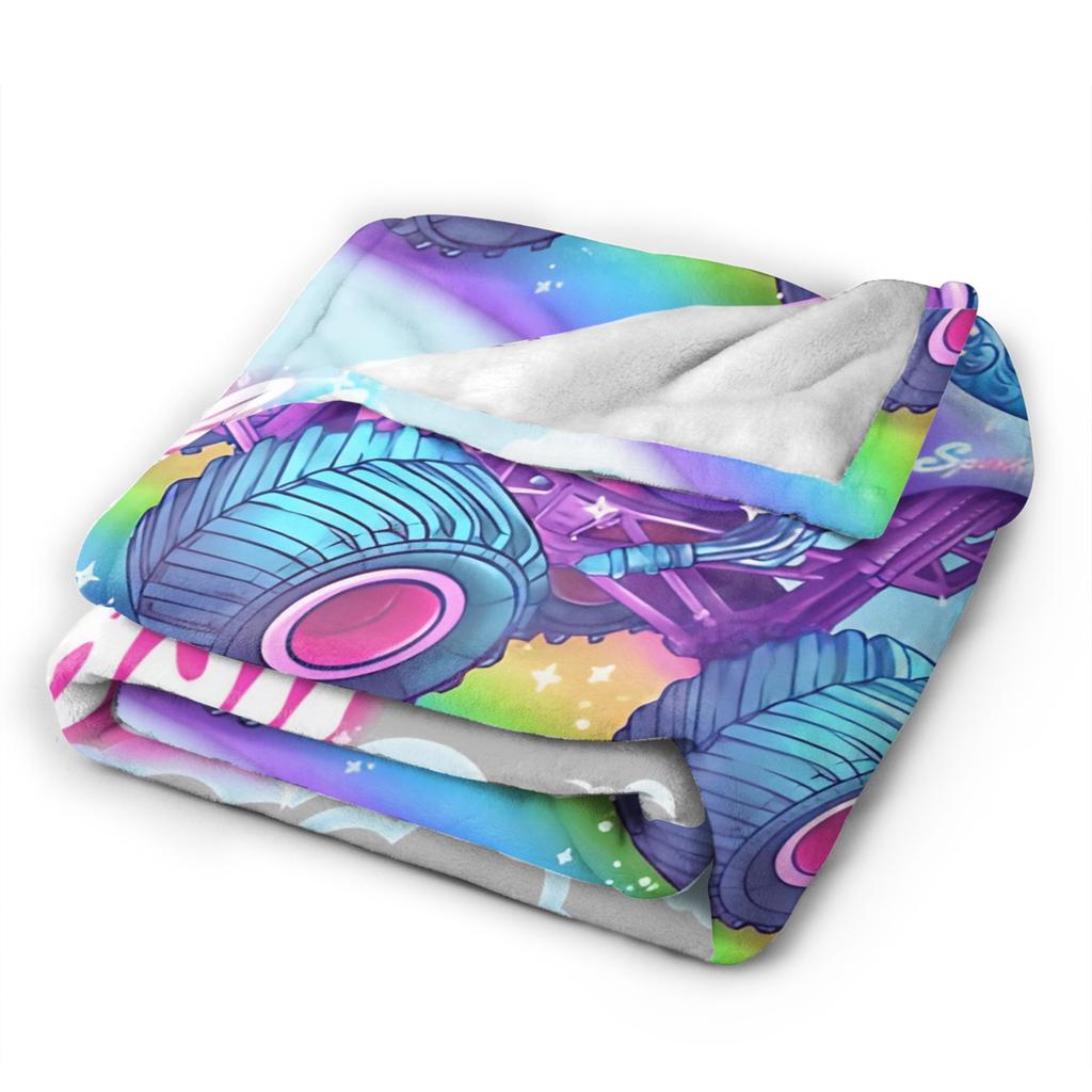 Monster Trucks Sparkle Smash la Manta del Unicornio Cálida Suave Esponjosa Felpa Franela Ropa de Cama Mantas Dormitorio Infantil Colcha Cubre Cama