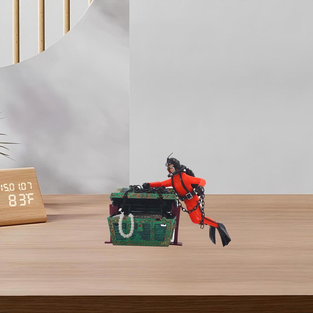 Amerikanische Pneumatische Aquariumdekoration Schatzsuche Froschmann Aquariengestaltung Taucher Schatztruhe