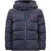 Polo Down Jacket FW22 Solid Color Hooded Zipper Kids Outerwear Navy-Blue 323849894002