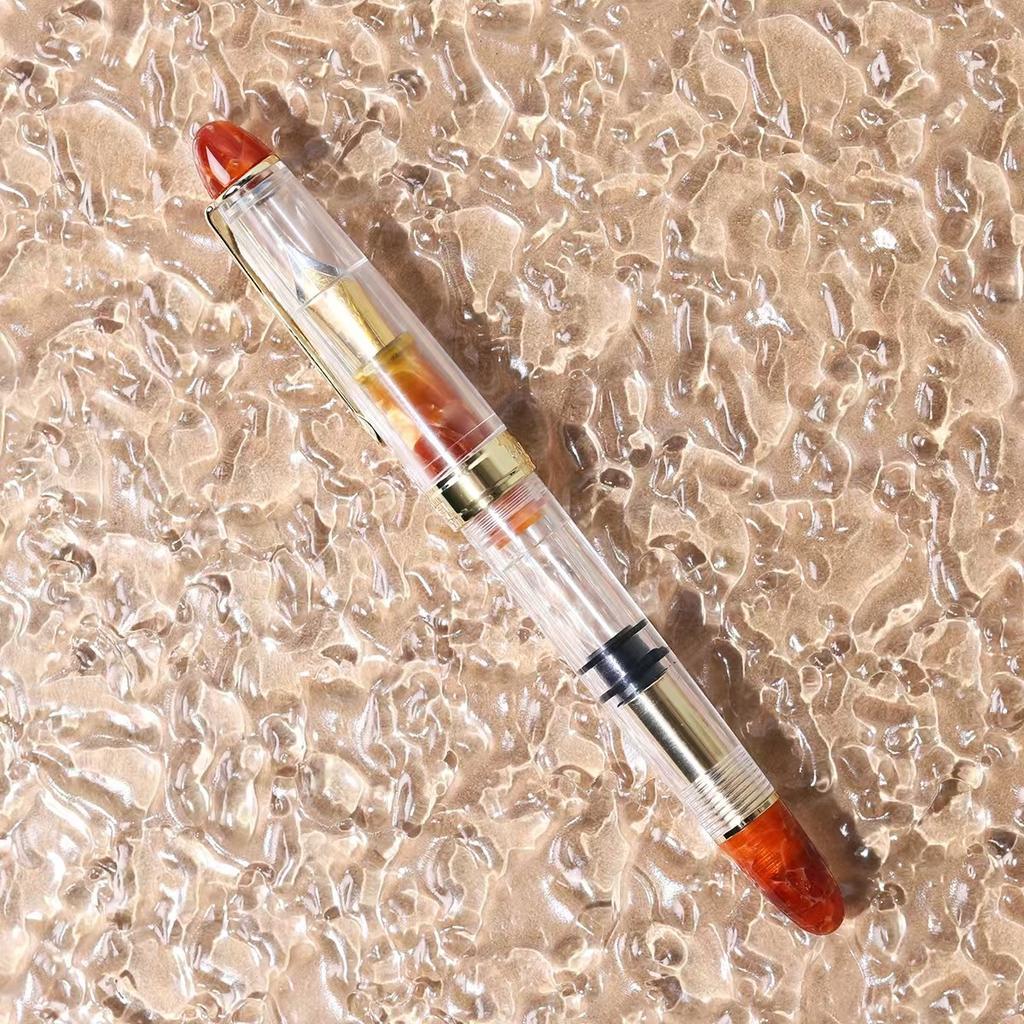 LORELEI 667 Resin Piston Fountain Pen Transparent Ink Pen Iridium EF/F 0.38/0.5mm Writing Gift For Business Office Home School