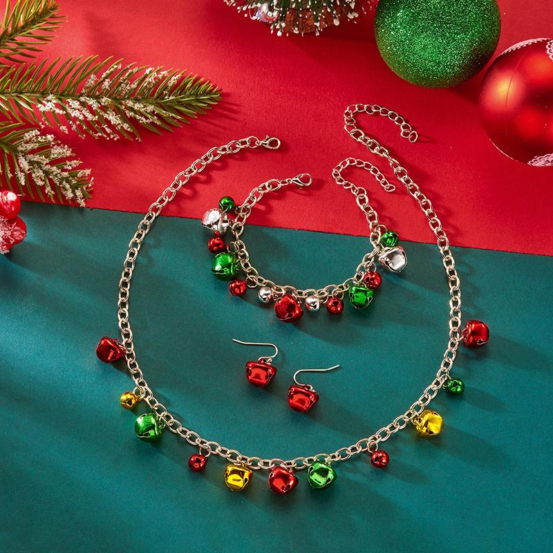Christmas Bell Choker Necklace For Women Trendy Jingle Bell Xmas Pendant Clavicle Chain New Year Party Jewelry Gift