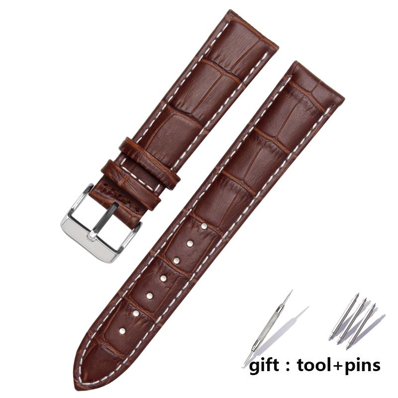 For Brand Genuine Leather Black Watchband Straps Size 12mm 14mm 15mm 16mm 18mm 19mm 20mm 21mm 22mm 24mm Watch Wristband Bracelet