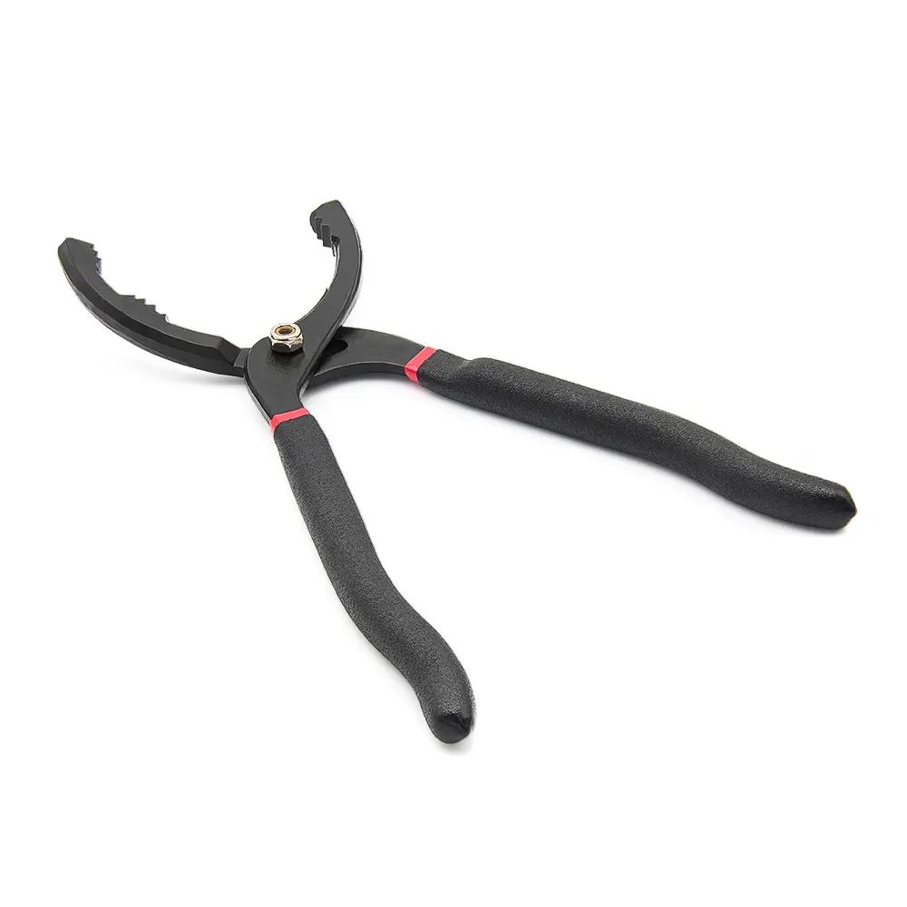 1pc 12 Inch Car Oil Filter Pliers Clamp Type Wrench Oil Filter Remove Disassembly Tool Filter Element Wrench 15 ° Bend Grip