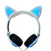 Foldable Headset Flashing Glowing Cat Ear Earphone With LED Light Game Headphones For PC Laptop Computer Mobile Phone