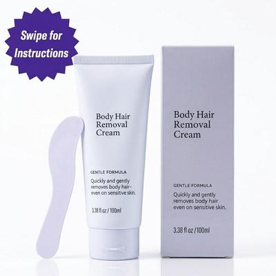 100ml Body Hair Removal Cream, Designed for Sensitive Skin, Unisex Gentle Formula, Smooth Results Last Up To 7 Days