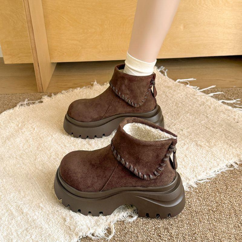 

Женские меховые ботинки с мехом у рта, большого размера, на толстой подошве, с мягкой подошвой, зимние теплые меховые ботинки-сноубутсы, на подкладке, ботильоны до щиколотки, нескользящие, для хайкинга, спортивные, хлопковые ботинки 40