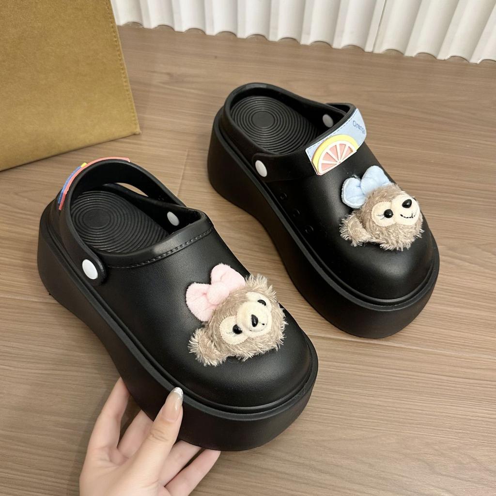 Thick Bottom Stepping On Shit Feeling Lazy Bag Head Half Slippers Female 2025 Summer Wear Cute Cartoon Shirley Mei One Foot Sandals
