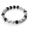 8mm White Howlite Stone Women Bracelet Metal Spacer Charm Natural Agates Pink Rose Quartz Beads Bracelets for Men Jewelry Gifts