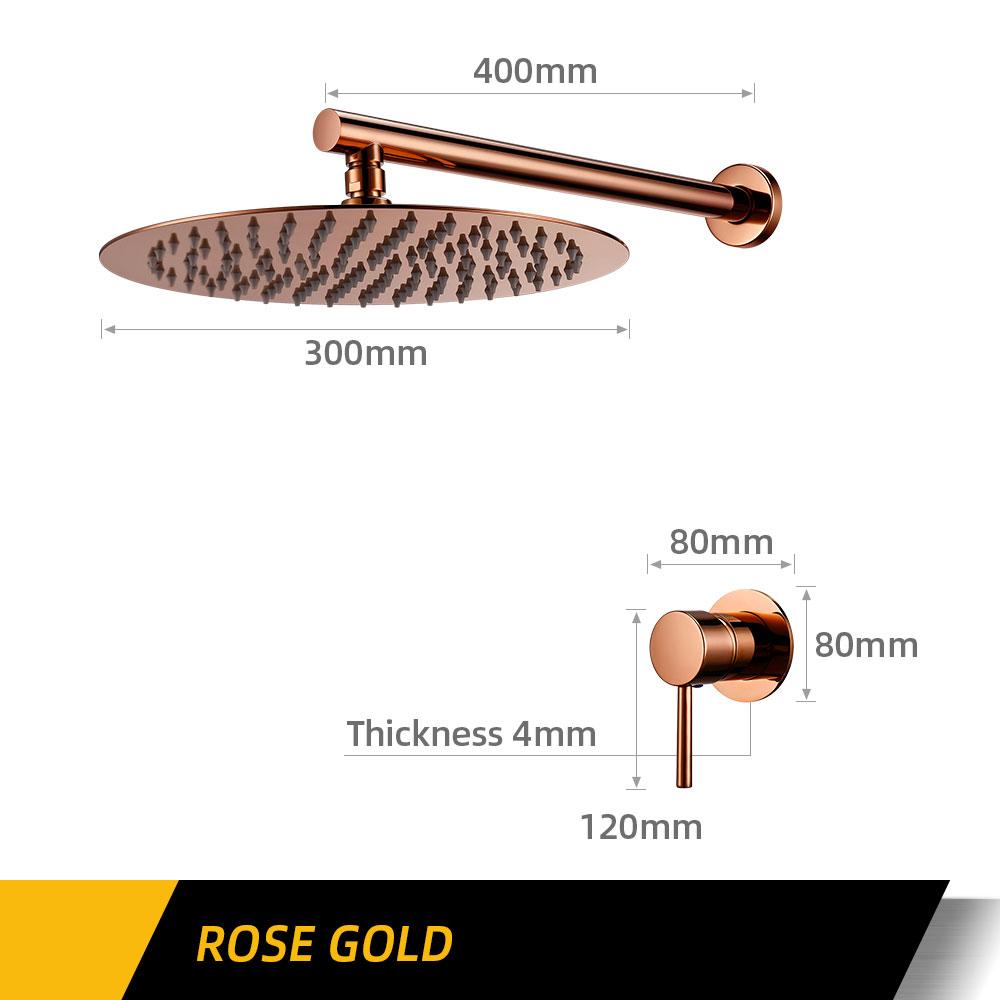 Badezimmerarmatur Gunmetal Duscharmatur Wandmontiert 8/10/12 Zoll Regendusche Mischbatterie Duschkopf Mit Sedal Kartusche Duschset