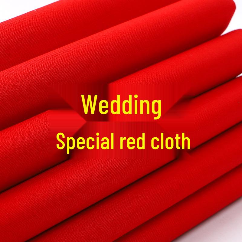 Bright Red Silk Wedding Decoration Fabric - Chinese Style Ribbon Cutting Cloth