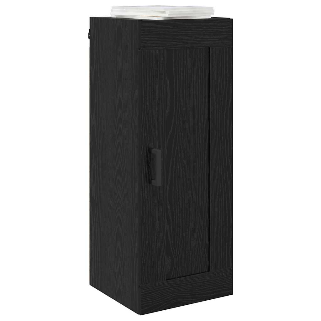 Wall Mounted Cabinet Black Oak Effect 34.5 X 34 X 90 Cm