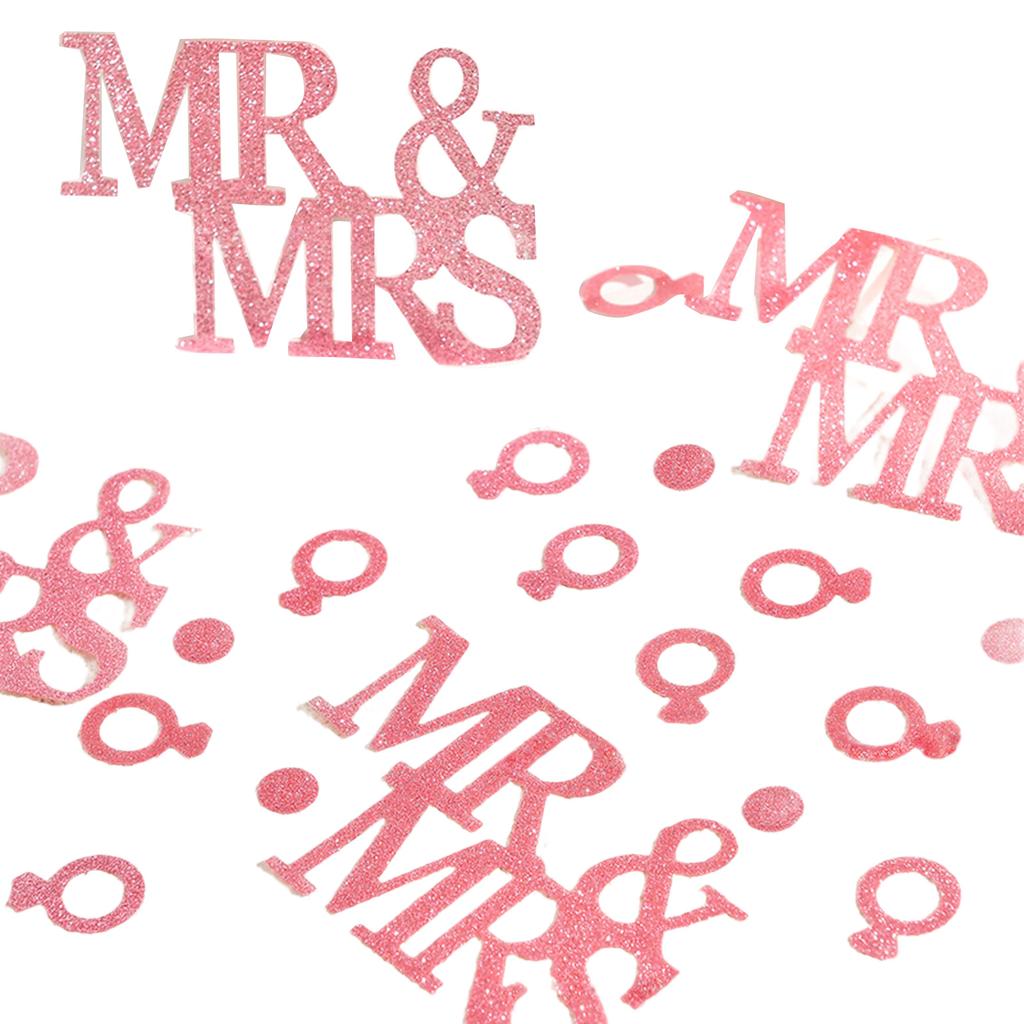 Glittering Confetti Mr & Mrs Wedding Rings Sequins for Wedding Ceremony Bridal Showers Engagements Party Decoration