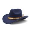 Foldable Portable Wide Brim Tibetan Retro Ethnic Spring Woolen Western Cowboy Big Edge Visor Top Hat Unisex Sun Visor Sun Hat