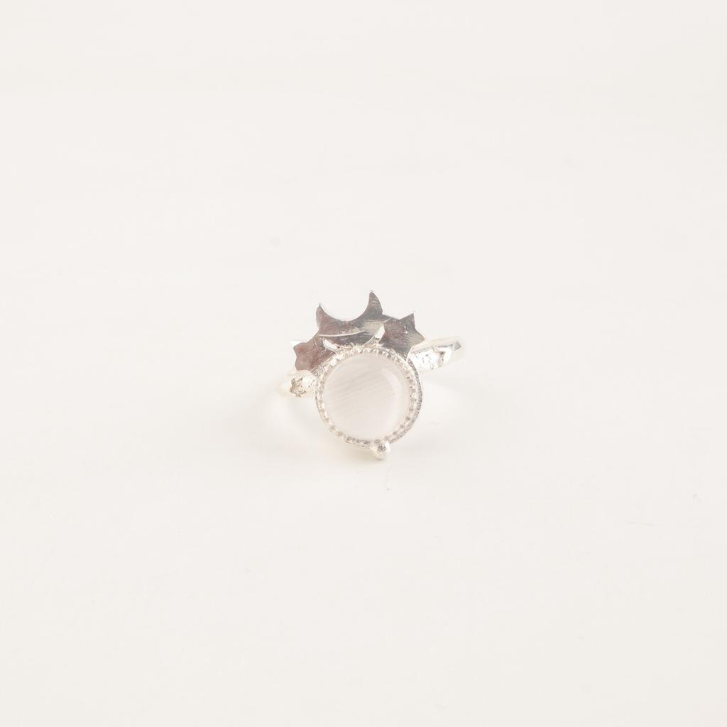 Natural Selenite Gemstone 925 Sterling Silver Jewelry Handmade Ring Gift for Her RR-67-35