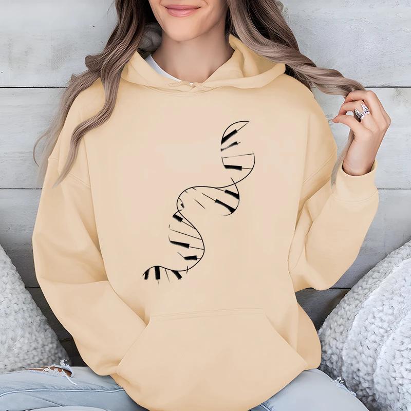 

Женские Модные Повседневные Толстовки ДНК Пианино Классическая Клавиатура Графический Принт Женская Одежда Подарок Любителю Музыки Харадзюку Классическая Толстовка 3XL