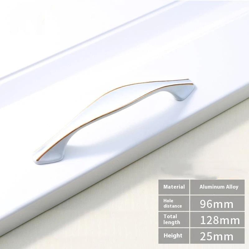 Modern Nordic Cabinet Handles White Amber Aluminum Alloy Black Drawer Pulls For Furniture Door Knocker