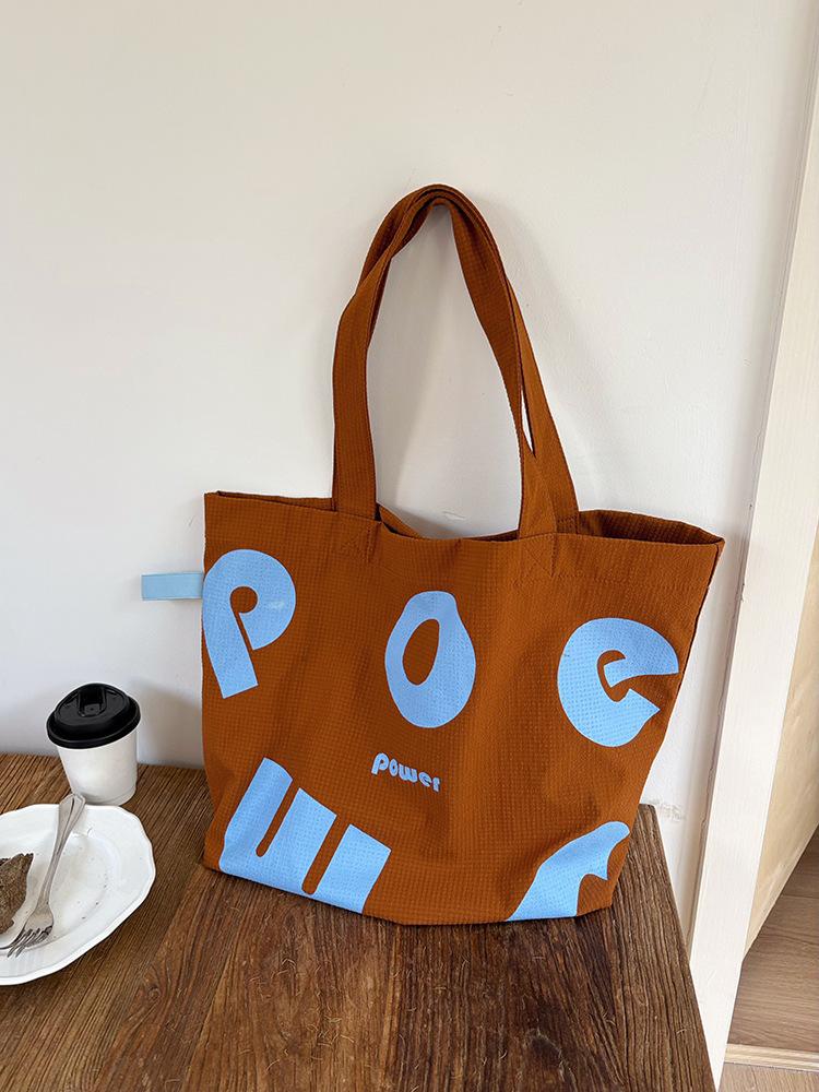 

Холщовая весенняя студенческая спортивная сумка-мессенджер контрастного цвета с буквенным принтом, большая вместимость, на плечо, повседневная модная женская сумка, тренд