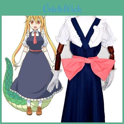 Hoge Kwaliteit Miss Kobayashi's Drakenmeisje Tooru Dienstmeisjesjurk Outfit Cosplay Kostuum Volledige Set