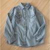 Spring 2026 Women's Retro Distressed Denim Shirt with Heavy Embroidery and Lapel