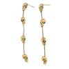 Gothic Skull Long Earrings With Metal Dangle For Women Halloween Costume Jewelry