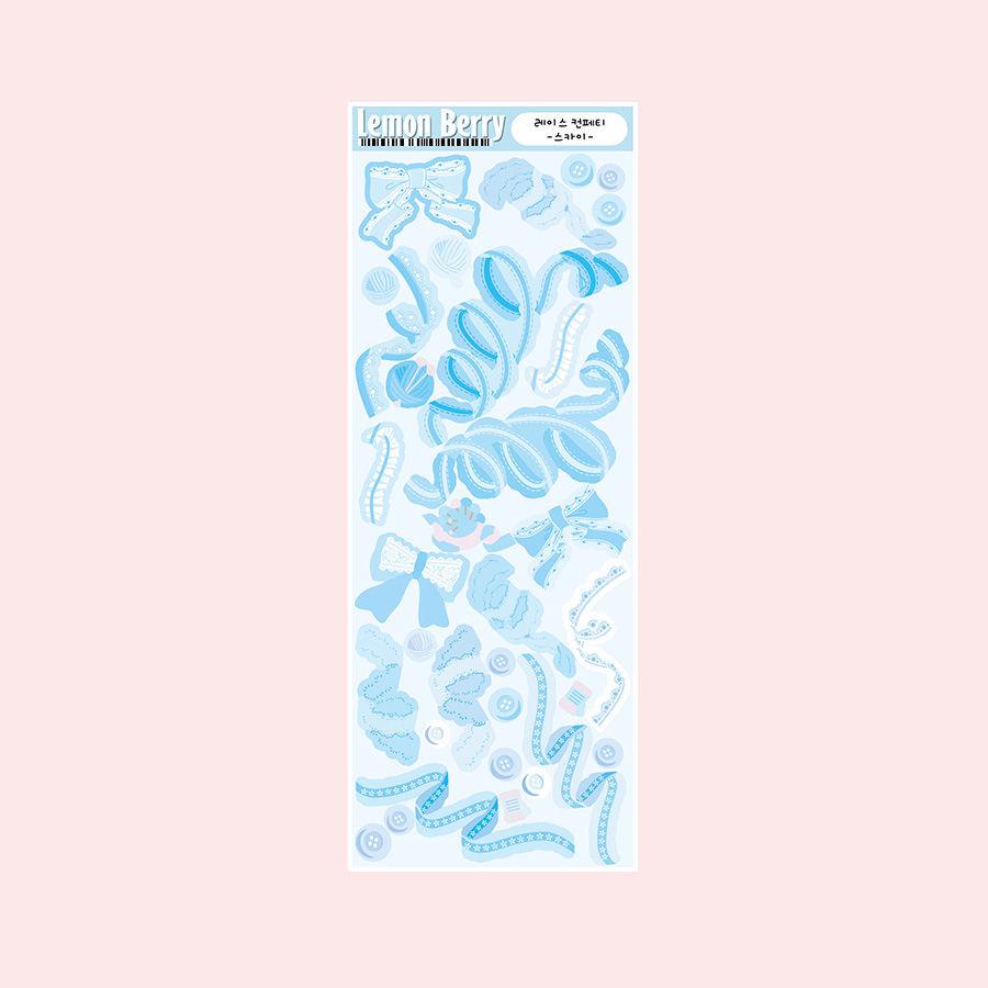 Korean Style Laser Lace Bow Ribbon Sticker for Journaling and DIY Decoration