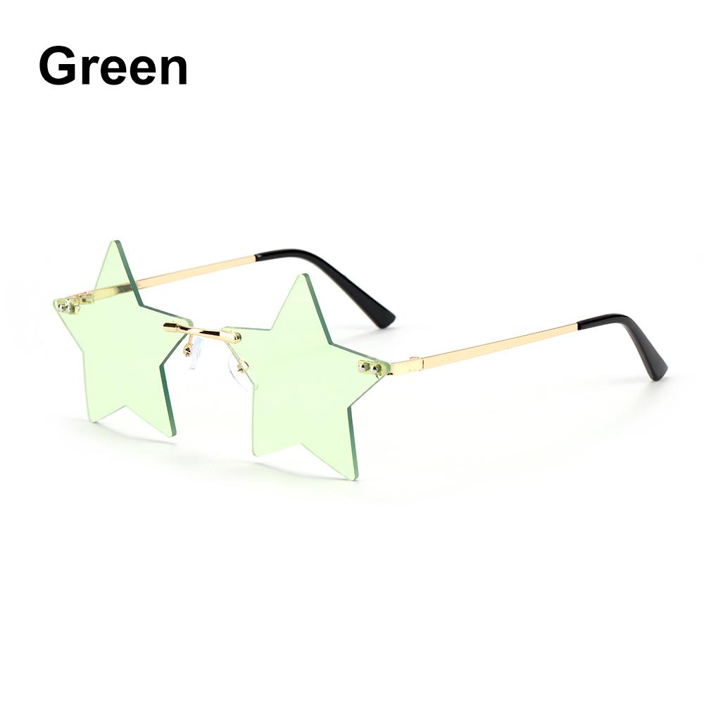 1pc Rimless Star Shape Sunglasses Driving Trendy Eyeglasses Women Men Party Glasses Funny Pentagram Eyewear Christmas Decor