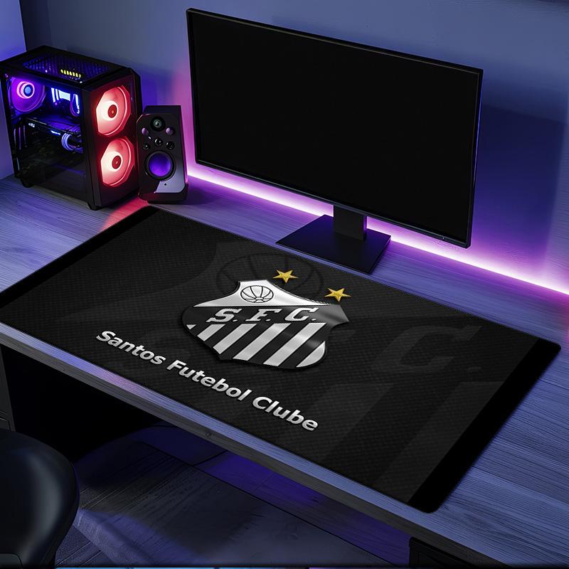 Santos Futebol Emblem mouse pad, rubber base, esports desk mat, mouse pad for gamers and office use, gaming desk , easy to clean mat