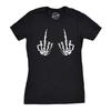 Damen Flip the Bones Lustige Skeletthände Mittelfinger Halloween T-Shirt