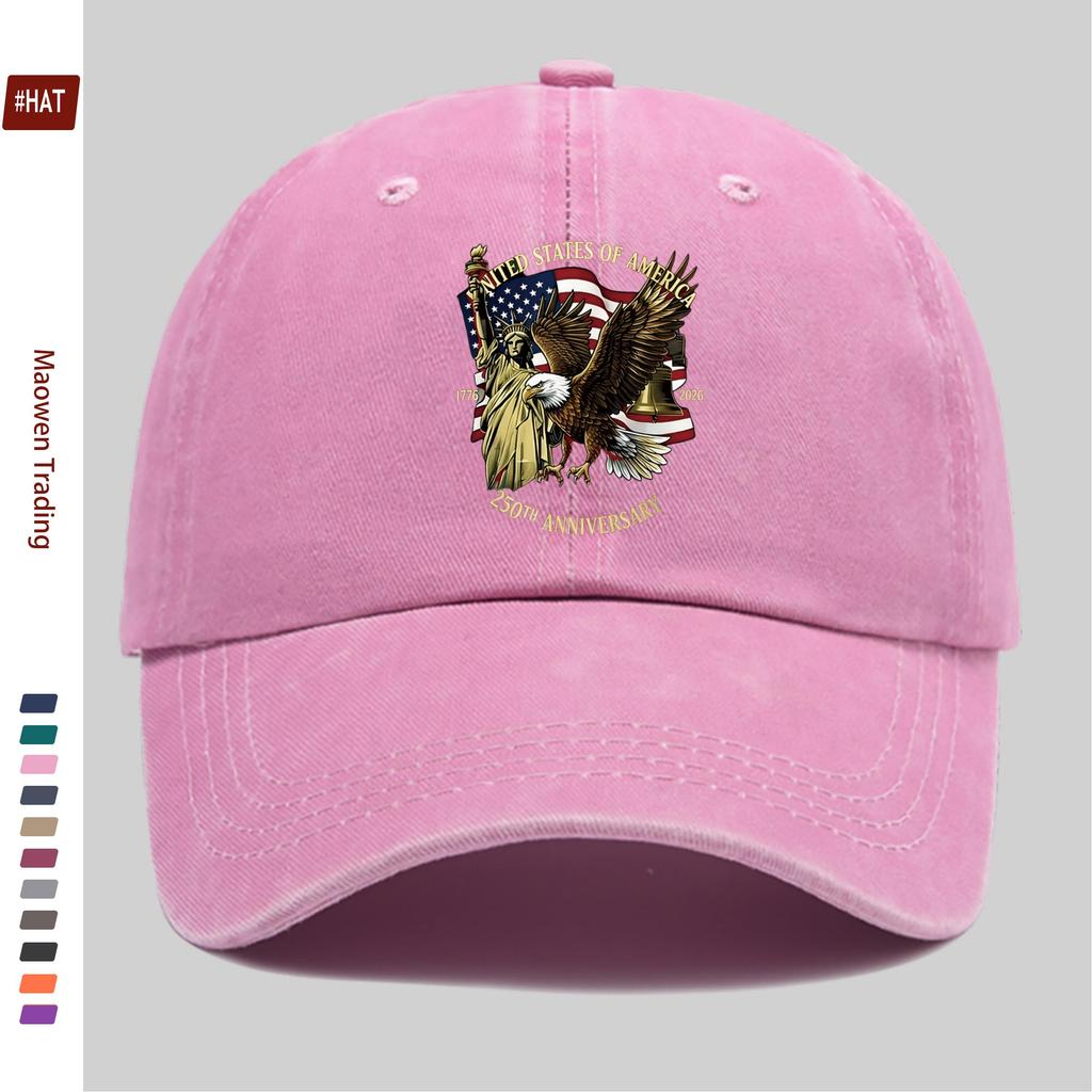 pc US Founding Th Anniversary Commemorative Pattern Printed Baseball Cap US Flag  And Statue of Liberty Pattern Casual D