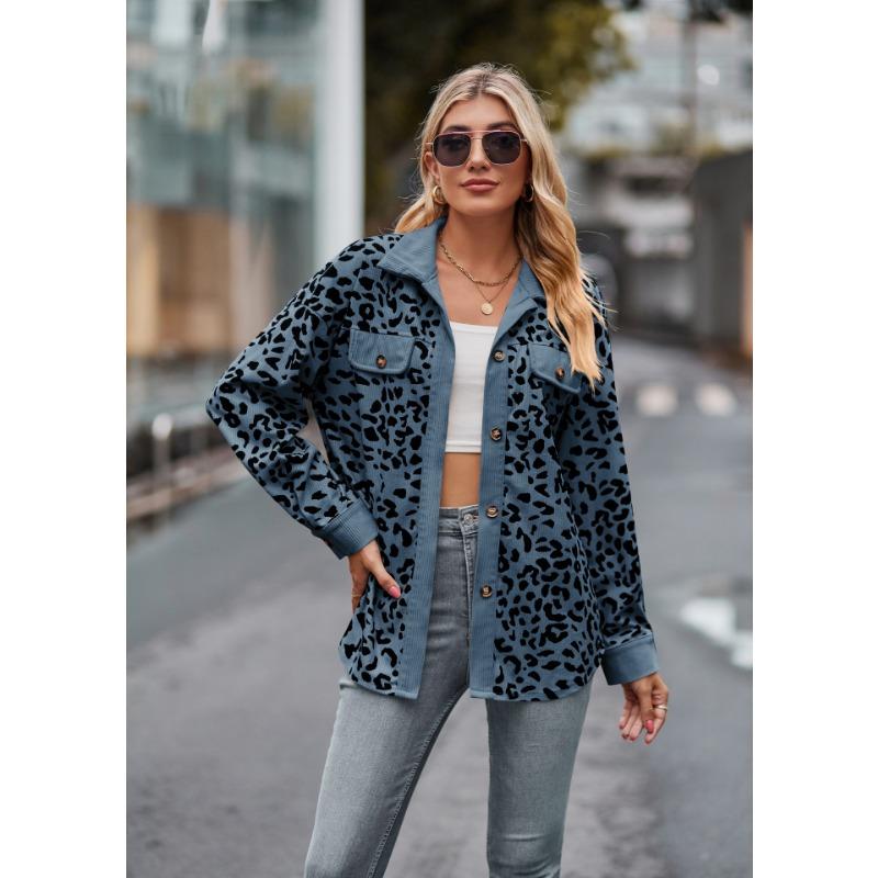 Autumn New Women's Leopard Print Long-sleeved Jacket Coat for Women