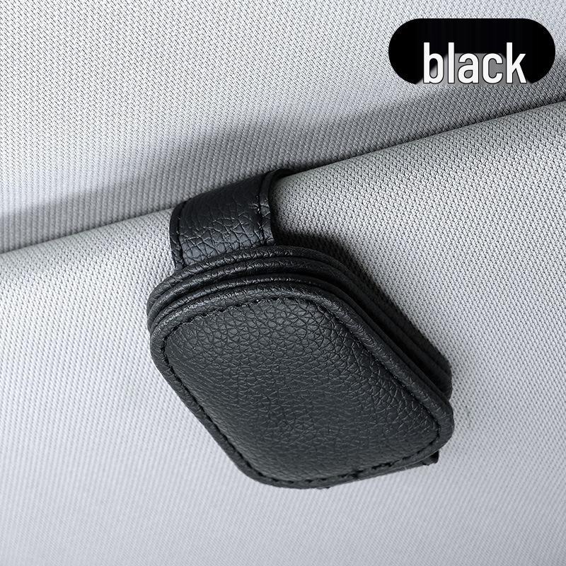 

Многофункциональный микрофибровый зажим для козырька автомобиля для солнцезащитных очков и карт чёрный