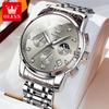 OLEVS 2858 Quartz Watch Men's Deep Waterproof Stainless Steel Strap Calendar Luxury Men's Watch