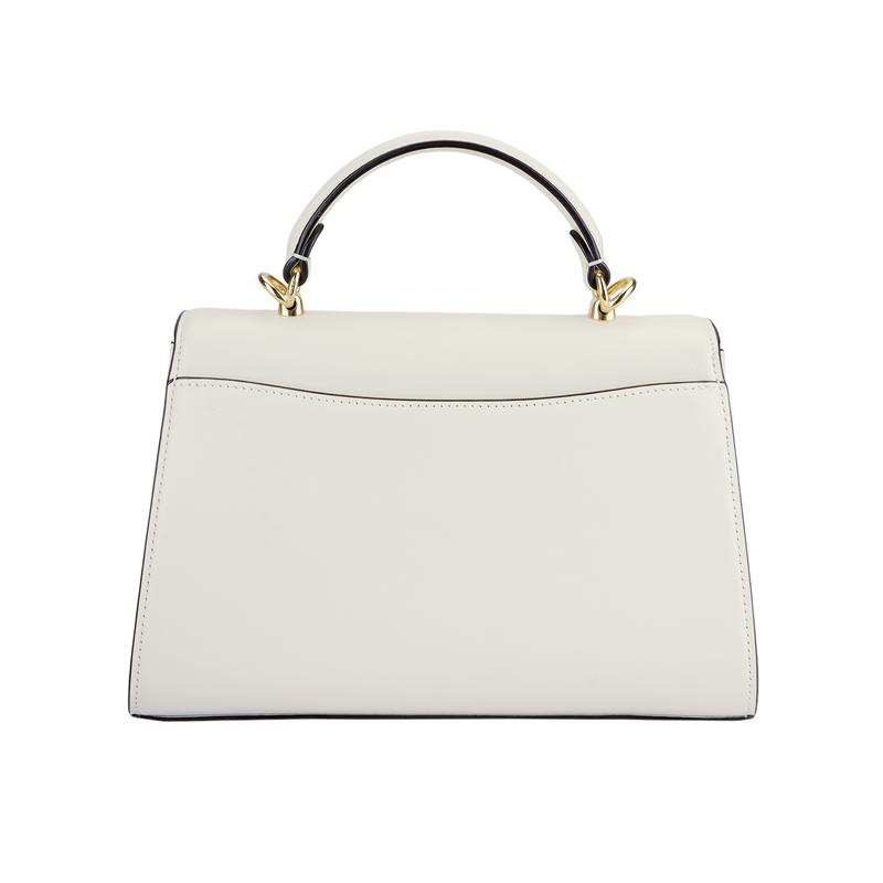 Coach Eliza 27 Classic Presbyopic Oval Lock Flip Hardware Buckle Cow Leather Shoulder Crossbody Handbag Large Size Women's Chalk White