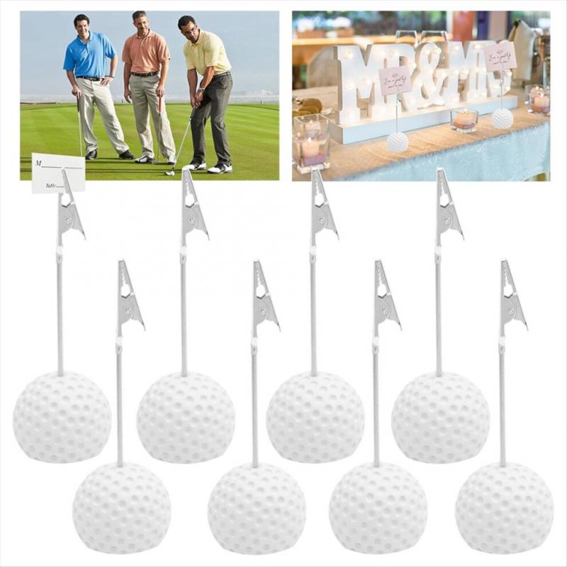 8er-Pack Tischkartenhalter in Golfballform mit Krokodilklemmen zur Tischdekoration, ideal für Veranstaltungen mit Golfthema