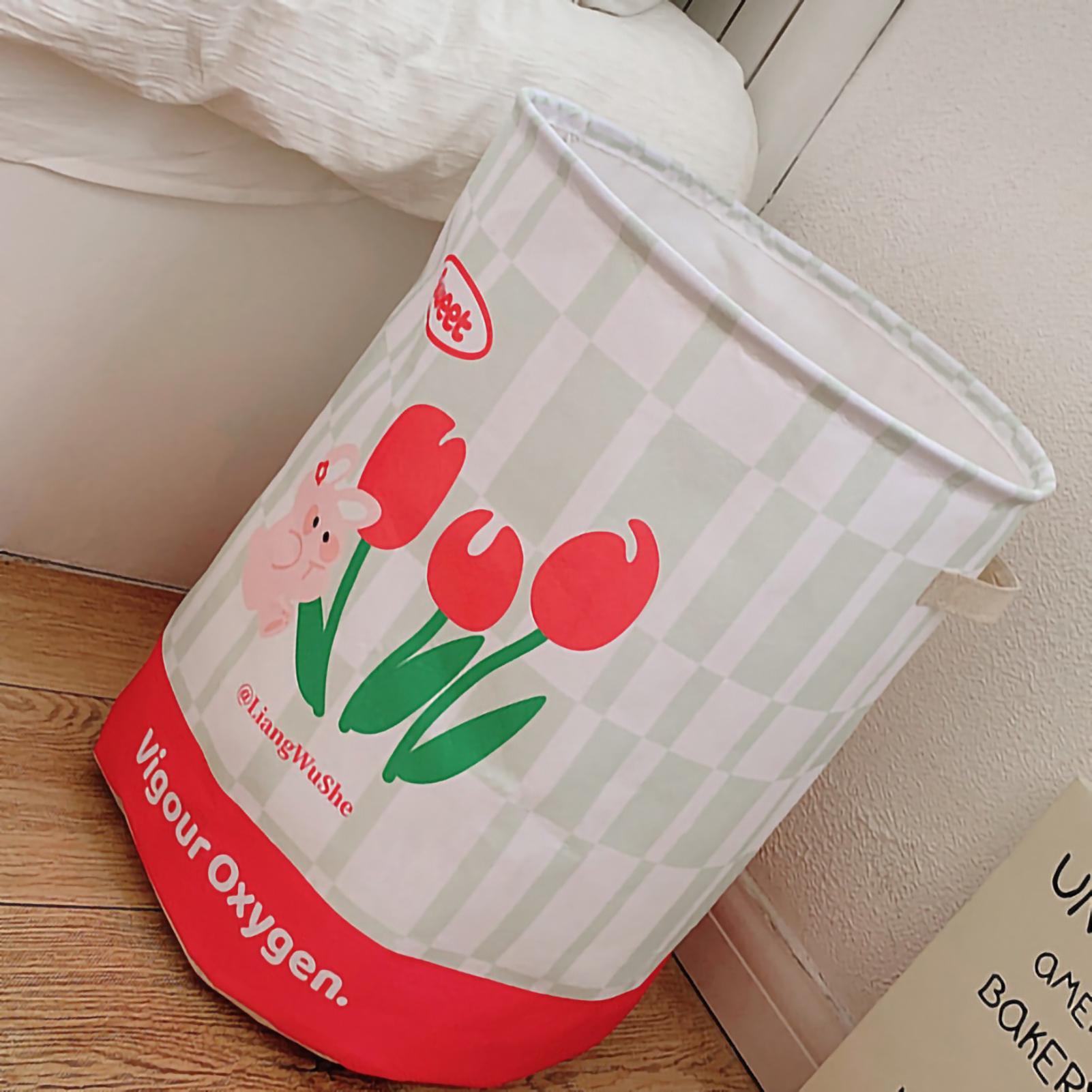 

Laundry Basket Cute Cartoon Foldable Waterproof Large Capacity Dirty Laundry Basket for Dormitory Laundry Room Bathroom