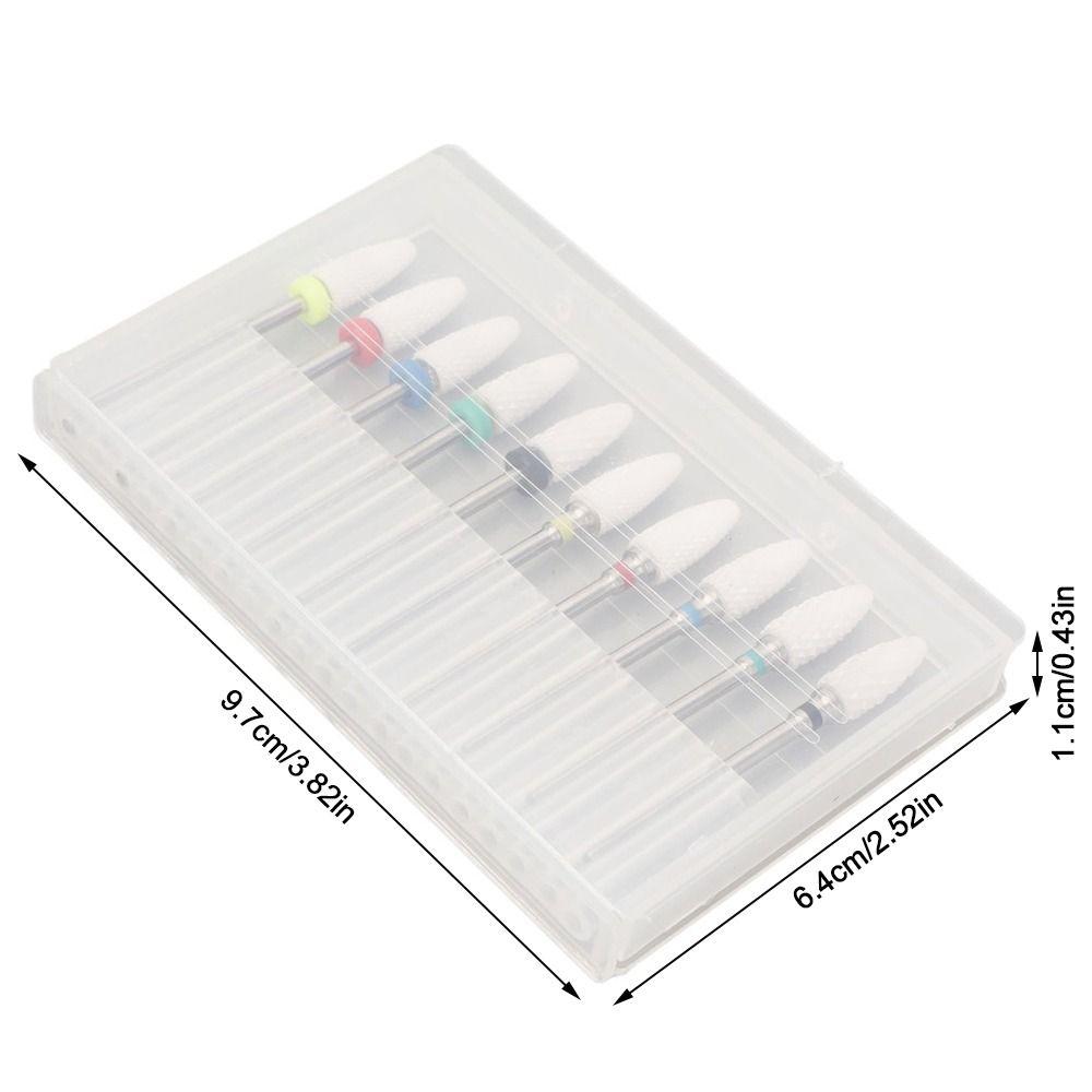 10pcs Multi-purpose For Grinding, Cleaning And Polishing Nail Drill Bits Organizer
