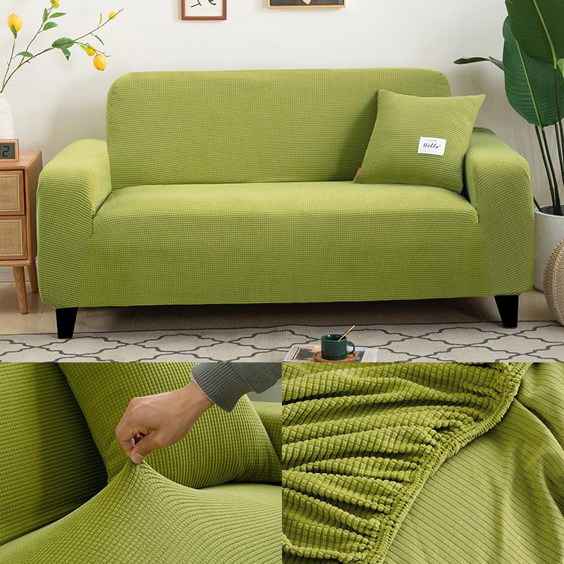 Jacquard Stretch Thick Slipcovers Polar Fleece  Elastic Sofa Covers for Living Room Armchair Cover 1/2/3/4 Seater L Shape Covers
