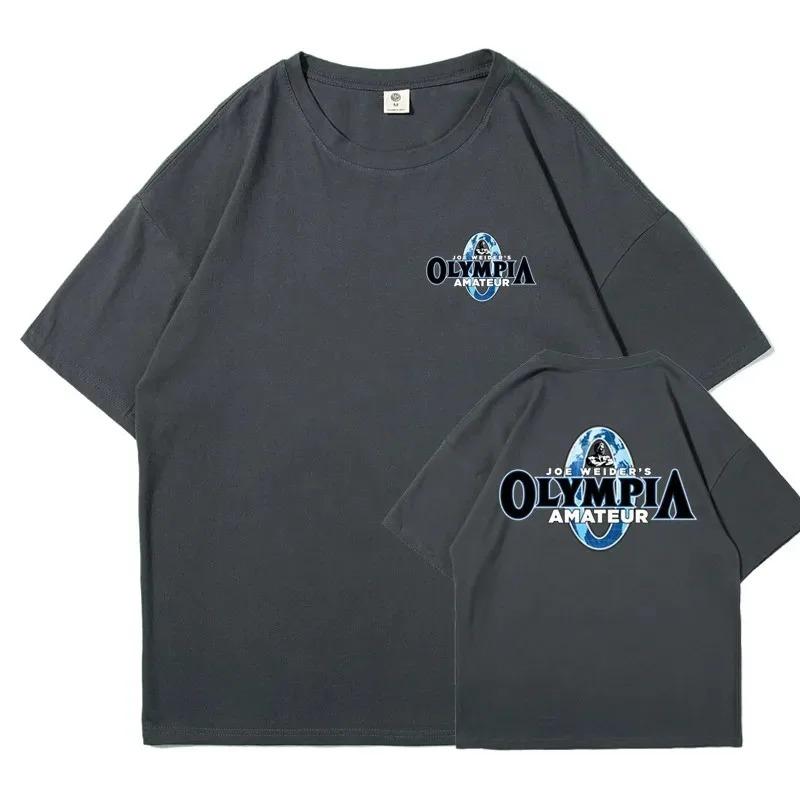 Summer 2025 OLYMPIA Men Gym Cotton Short Sleeve T Shirt Men Causal O-neck T-shirt Male High Quality Oversized Tees Tops Clothing